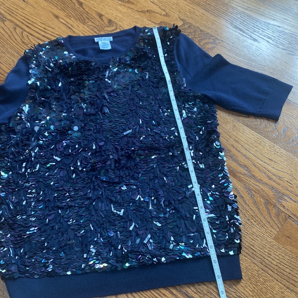 Oscar de la Renta Sequin Wool Top size M - Picture 7 of 8